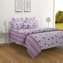 Swayam Veda Pink & Blue Pure Cotton 160 TC Double Ac Quilt-picture-48