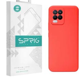 Sprig Liquid Silicone Back Cover for Realme 8 (Red)-image-87