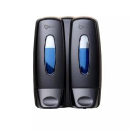Robustt 2x350 ml ABS Plastic Black Wall Mount Dual Soap Dispenser, E8 (Pack of 2 Pcs)-image-21