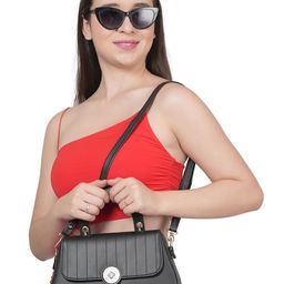 Flingo Leather Structured Handheld Bag image 3
