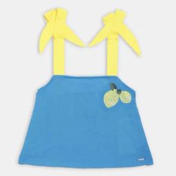 Blue Giraffe Kids Ocean Blue Embroidered Top-image-44