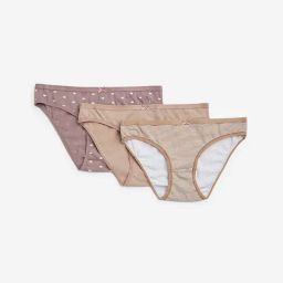 Wunderlove by Westside TaupeCotton-Blend Bikini Briefs - Pack of 3-image-98