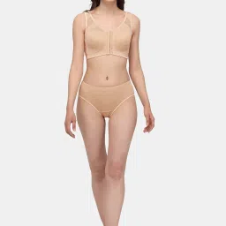 Soie Black & Beige Full Coverage Non-Wired Front Open Bra - Pack of 2 image 4