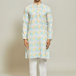 Arihant Rai Sinha Men Printed Regular Pure Cotton Kurta with Trousers-42