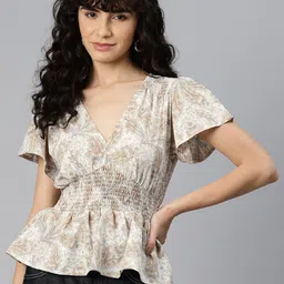 Ives Smocked Ethnic Motifs Print Top-image-51