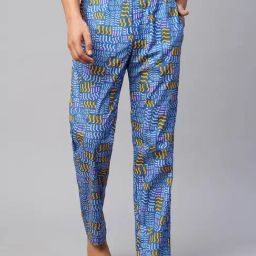 Urban Scottish Blue Regular Fit Printed Lounge Pants-image-32