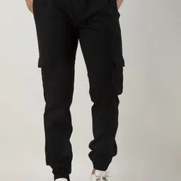 Sterio Pace Men Printed Relaxed Straight Leg Fit Mid-Rise Joggers Cotton Trousers-image-55