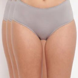 La Intimo Grey Comfort Fit Briefs - Pack Of 3-image-76