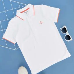 Pantaloons Junior Kids Star White Cotton Regular Fit Polo T-Shirt-image-23