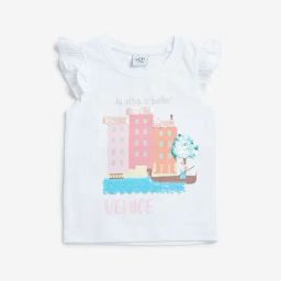 HOP Kids by Westside White Text Pattern Ruffle Sleeve Top-image-8