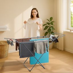 Kuber Industries Grey Clothes Drying Stand-47