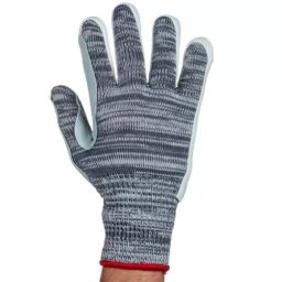 Tornado Aquaglass Grey Yarn Cut Resistant Cut Resistant Gloves Size 9 Leather Coating, TAG9-09-image-47