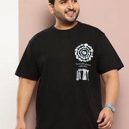 Sztori Plus Size Typography Printed Pure Cotton T-shirt-image-67