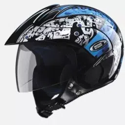 Studds N1 Black Medium (570 mm) Open Face Helmet, Marshall D2 Decor-image-59