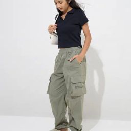 Y&F Kids by Westside Olive High-Rise Cotton-Blend Joggers-image-43