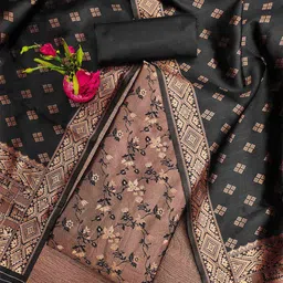 Maroosh Floral Woven Design Jacquard Silk Unstitched Dress Material-picture-17