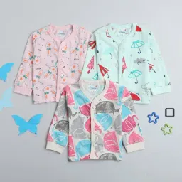 Bumzee Kids Multicolor Printed Full Sleeves Jhablas (Pack Of 3)-image-50