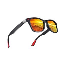 Arzonai Unisex Black And Orange Frame Plastic Full Rim UV Protected Lens Casual Sunglasses-picture-33