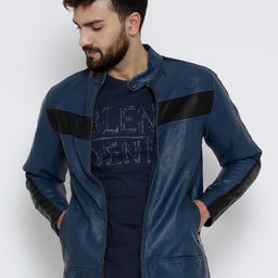 Pepe Jeans Blue Faux Leather Jacket-image-1