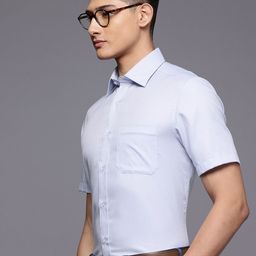Louis Philippe Pure Cotton Textured Classic Fit Formal Shirt-image-17