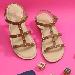 Aria Nica Kids Glad Brown & Beige Casual Sandals-image-31