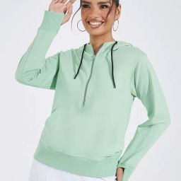 Styli Green Plain Hoodie-picture-30