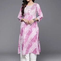 Varanga Pink Cotton Striped Straight Kurta-picture-31