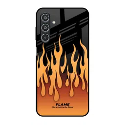 QRIOH Fire Flame Printed Samsung Galaxy M35 5G Glass Back Case Mobile Accessories-picture-41