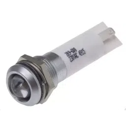 RS PRO White Panel Mount Indicator 230V AC, Mounting Hole Size 12 mm, IP Rating IP67, Model No 209608-39