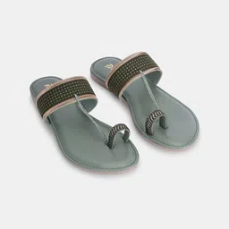 SAWADI Women Textured One Toe Flats-image-2