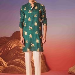Eleven Brothers Men Geometric Yoke Design Kurta-picture-7