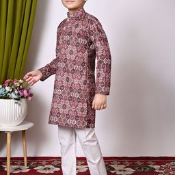 Cae Boys Embroidered Regular Sequinned Kurta with Pyjamas image 3