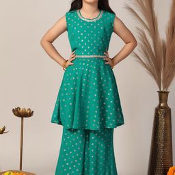 FASHION DREAM Girls Floral Printed Regular Kurta with Sharara-picture-54