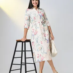 SHOWOFF Floral Print Shirt Midi Dress-image-12