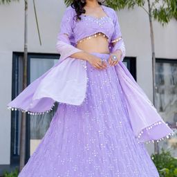 HOUSE OF JAMOTI Embellished Mirror Work Ready to Wear Lehenga & Blouse With Dupatta-picture-12