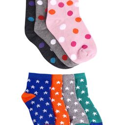 Footprints Pack Of 7 Pairs Polka Dot & Stars Design Supersoft Organic Cotton and Bamboo Unisex Socks - Multi Color-picture-12