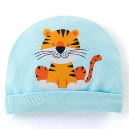 Babyhug 100% Cotton Cap Tiger Print Blue - Diameter 10 cm-image-73