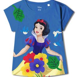 Wear Your Mind Disney Princess Featuring Half Sleeves Snow White Printed Tee - Royal Blue-image-87