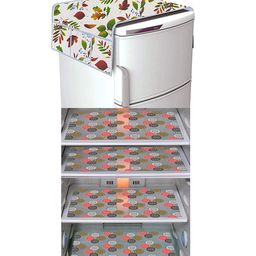 Dakshya Industries Fridge Top Cover and Fridge Mat Combo Set of 5-picture-29