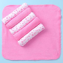 Babyhug Terry Knit Hand and Face Towels L 25.4 x B 25.4 cm Pack of 6 - Multi Colour-picture-19