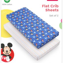Babyhug Disney Digital Print Premium Cotton Crib sheet Mickey Hot Air Balloon Print Set of 2 -Blue & White-picture-10
