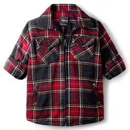 Noddy Full Sleeves Checked Jacket - Navy Blue-picture-44