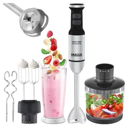 INALSA Hand Blender Mixer|1700W Copper Motor|Chopper,Dough Maker,Whisker & Jar Attachment|Low Noise|20 Speed Control & Turbo Function|BPA Free|Anti-Splash, Robot Inox 1700 Mix N Blend-picture-37