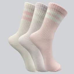 TRAZO Women Pack Of 3 Calf Length Socks-19