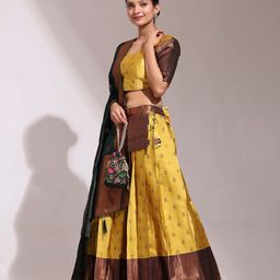 Payu Semi-Stitched Lehenga & Unstitched Blouse With Dupatta image 4