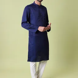 MAAHI FABS Men Ethnic Motifs Embroidered Kurta with Pyjamas-picture-12
