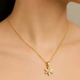 Tipsy closet Gold-Plated Stainless Steel American Diamond Necklace-picture-3