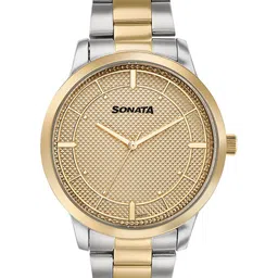 Sonata Men Dial & Stainless Steel Bracelet Style Straps Analogue Watch 77148BM01-image-91