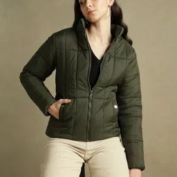 DL Woman Stand Collar Padded Jacket-image-21