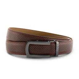 Halden Brown Theo Textured Formal Belt With Classic Black Matt Buckle-image-73